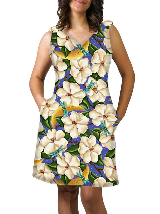 Top Tie Dress - Moonlit Magnolias™ Print