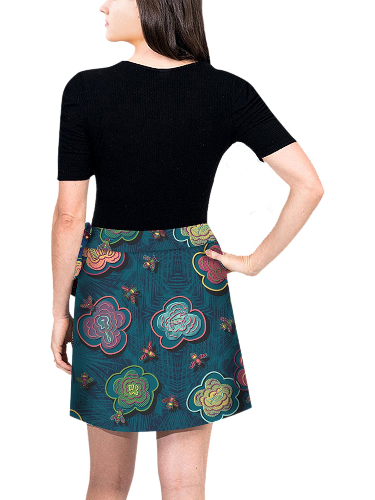 Mini Wrap Skirt - BeeBop Buzz™ Print