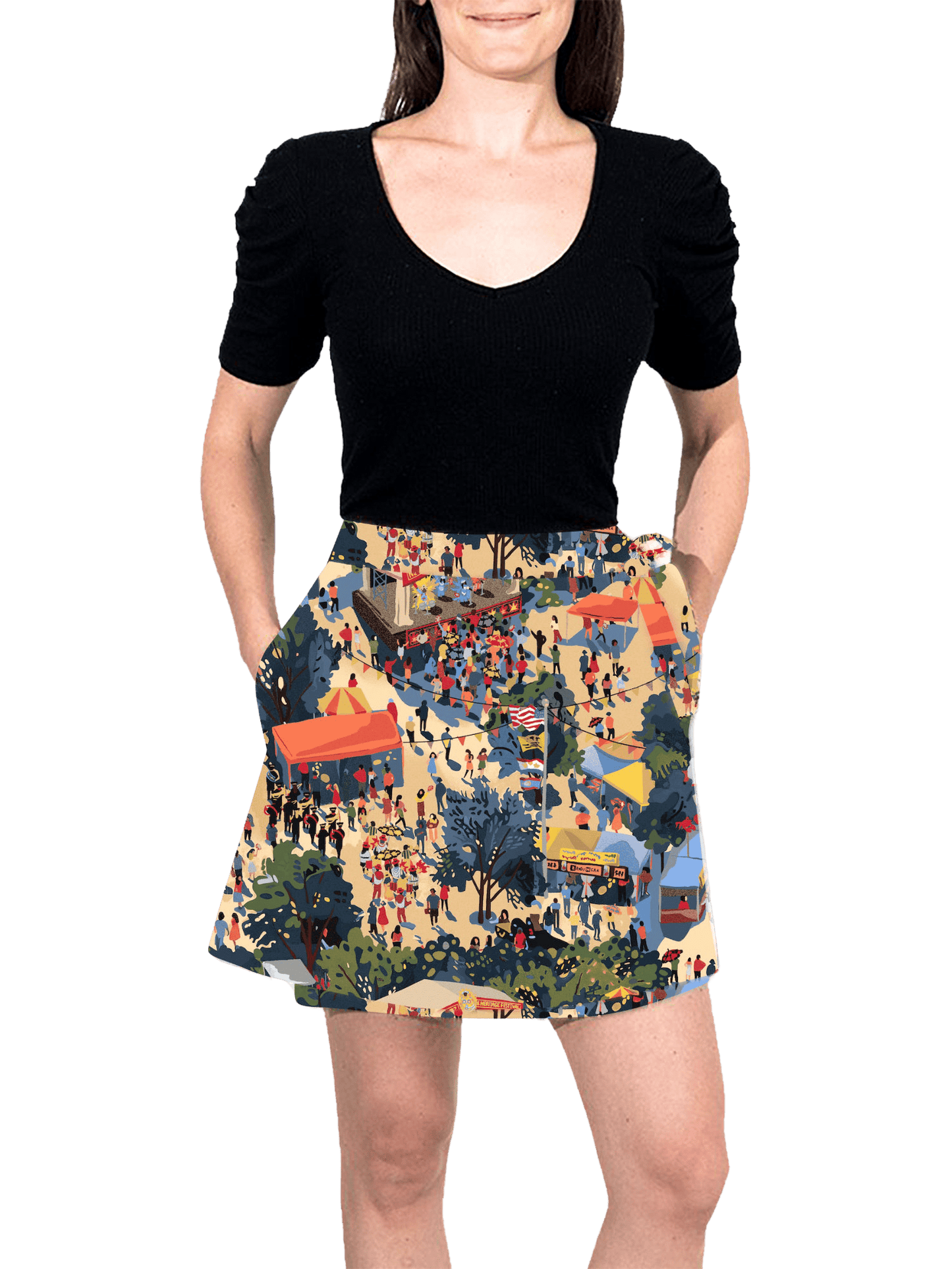 Mini Wrap Skirt - InTents A Fair™ Print