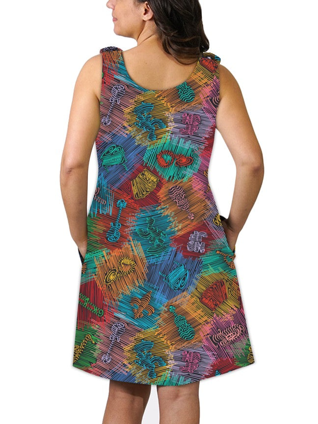 Top Tie Dress - Music Lines™ Print