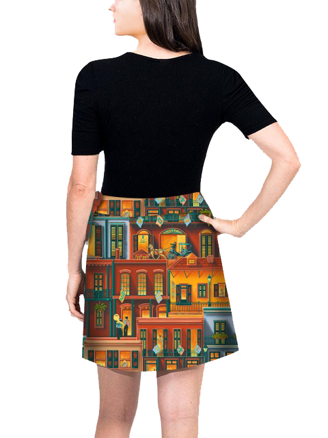 Mini Wrap Skirt - Quarter Wrap™ Print