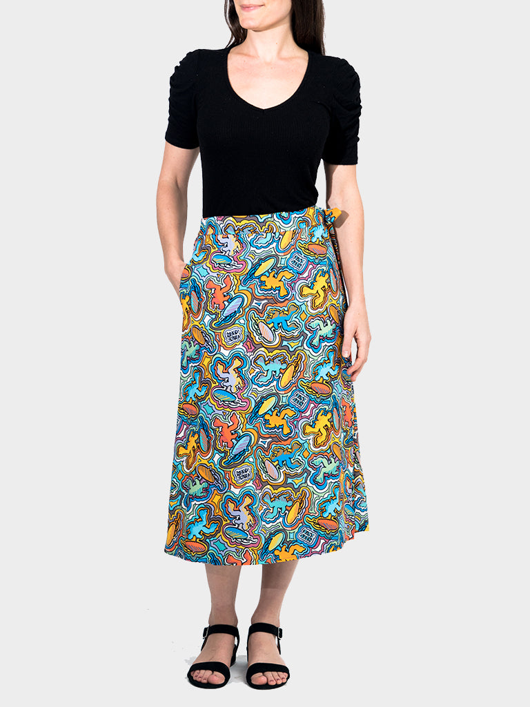 Maxi Wrap Skirt - Logo-a-Gogo™ Print
