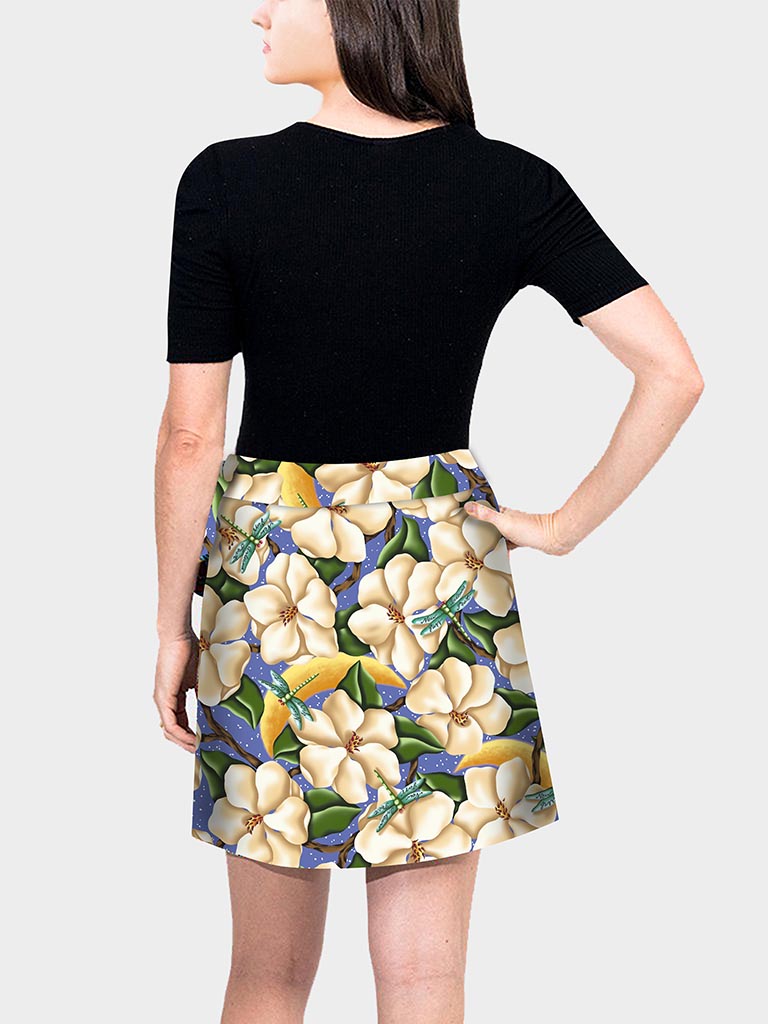 Mini Wrap Skirt - Moonlit Magnolias™ Print