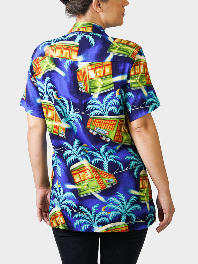 Stellar! A Streetcar's Famed Attire BayouWear Hawaiian Shirt Womens Back