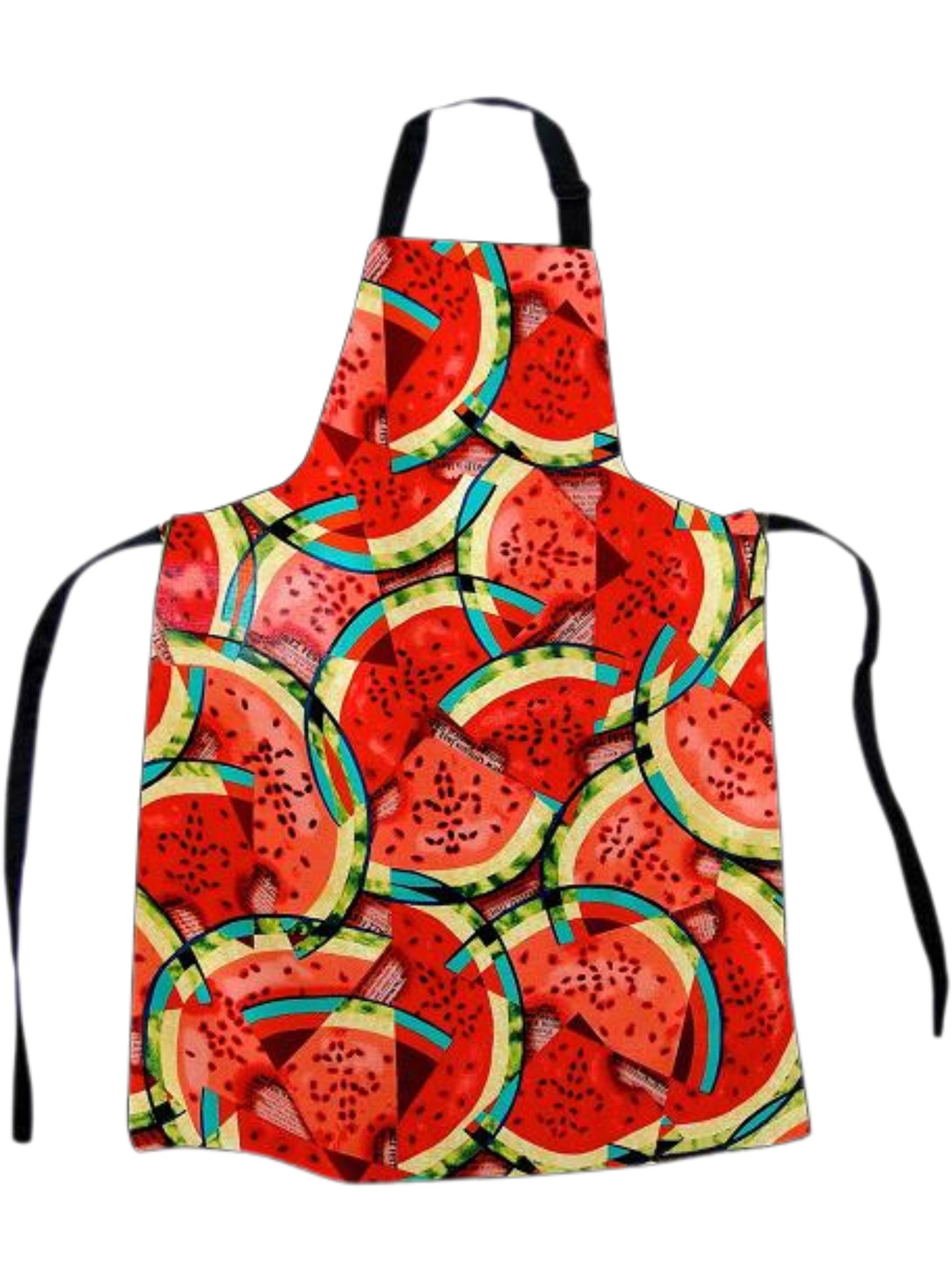 Apron with tie backs and watermelon print