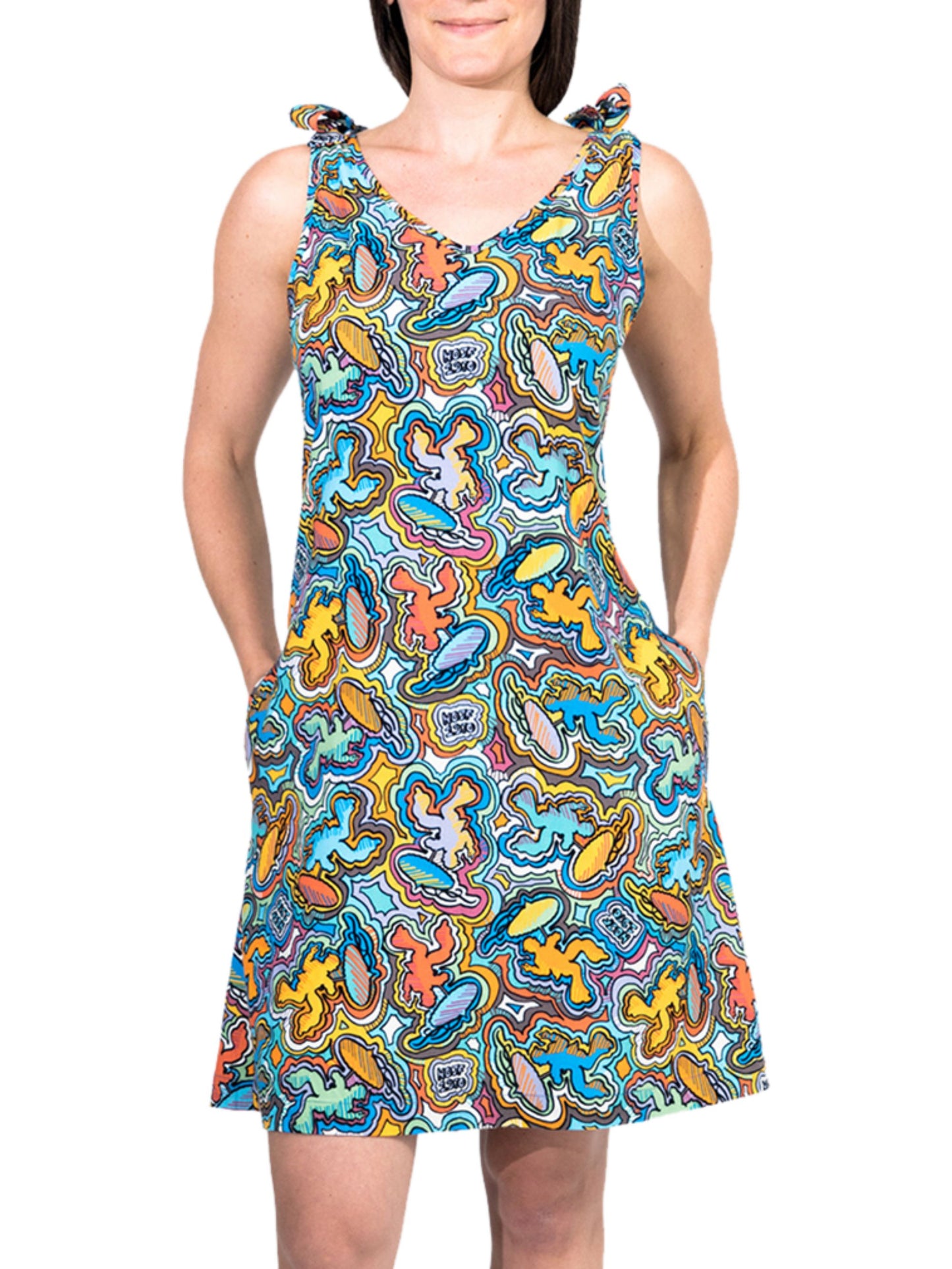 Top Tie Dress - Logo-a-Gogo™ Print