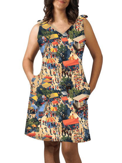 Top Tie Dress - InTents A Fair™ Print