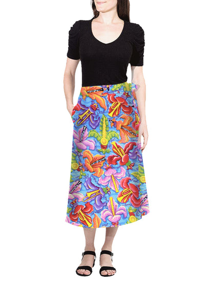 Maxi Wrap Skirt - Fleur De Jazz™ Print