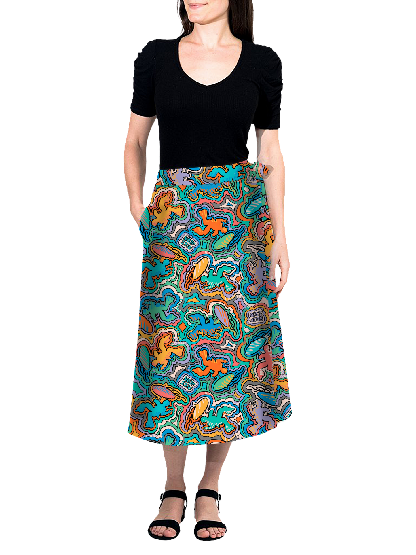 Maxi Wrap Skirt - Logo-a-Gogo™ Print