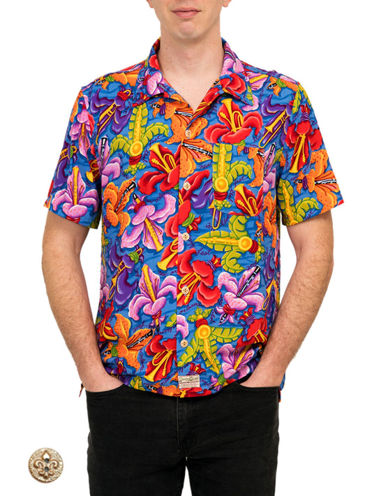 HowAhYa® Hawaiian Shirt - Fleur de Jazz™ Print