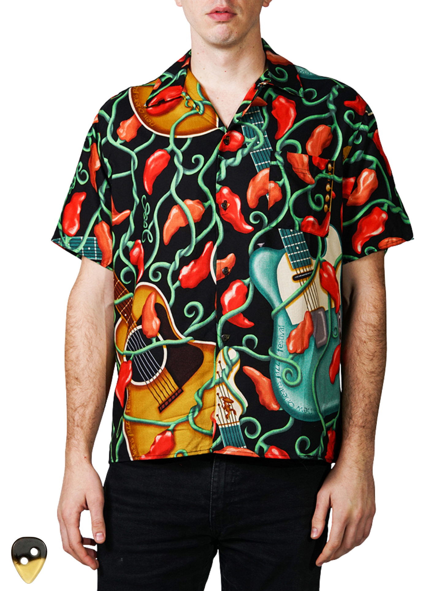 HowAhYa® Hawaiian Shirt - Hot Licks Guitar™ Print