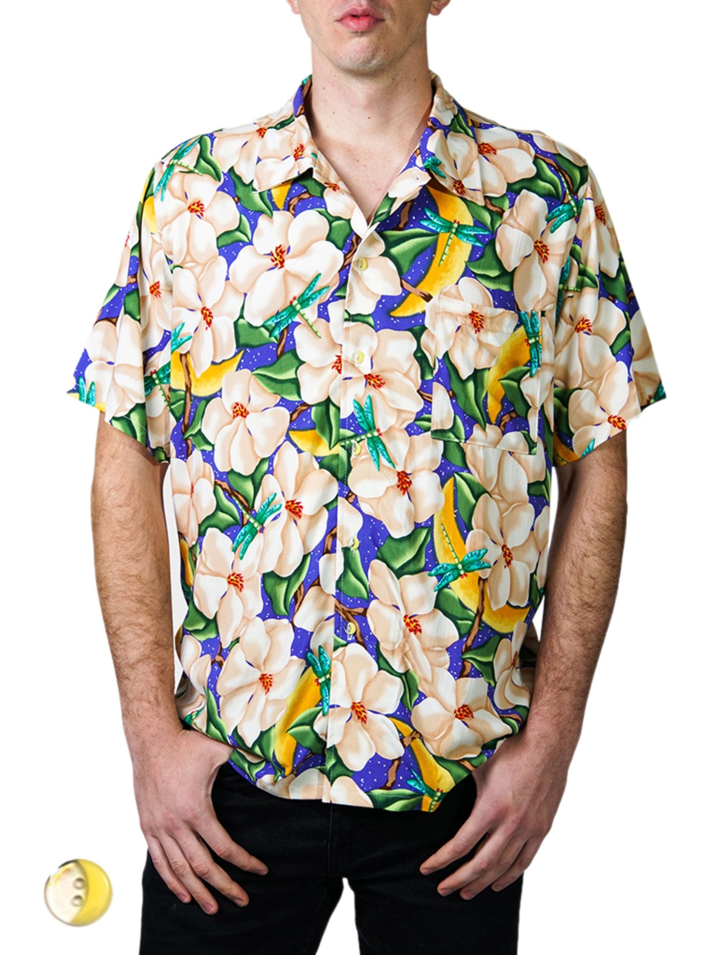 HowAhYa® Hawaiian Shirt - Moonlit Magnolias™ Print