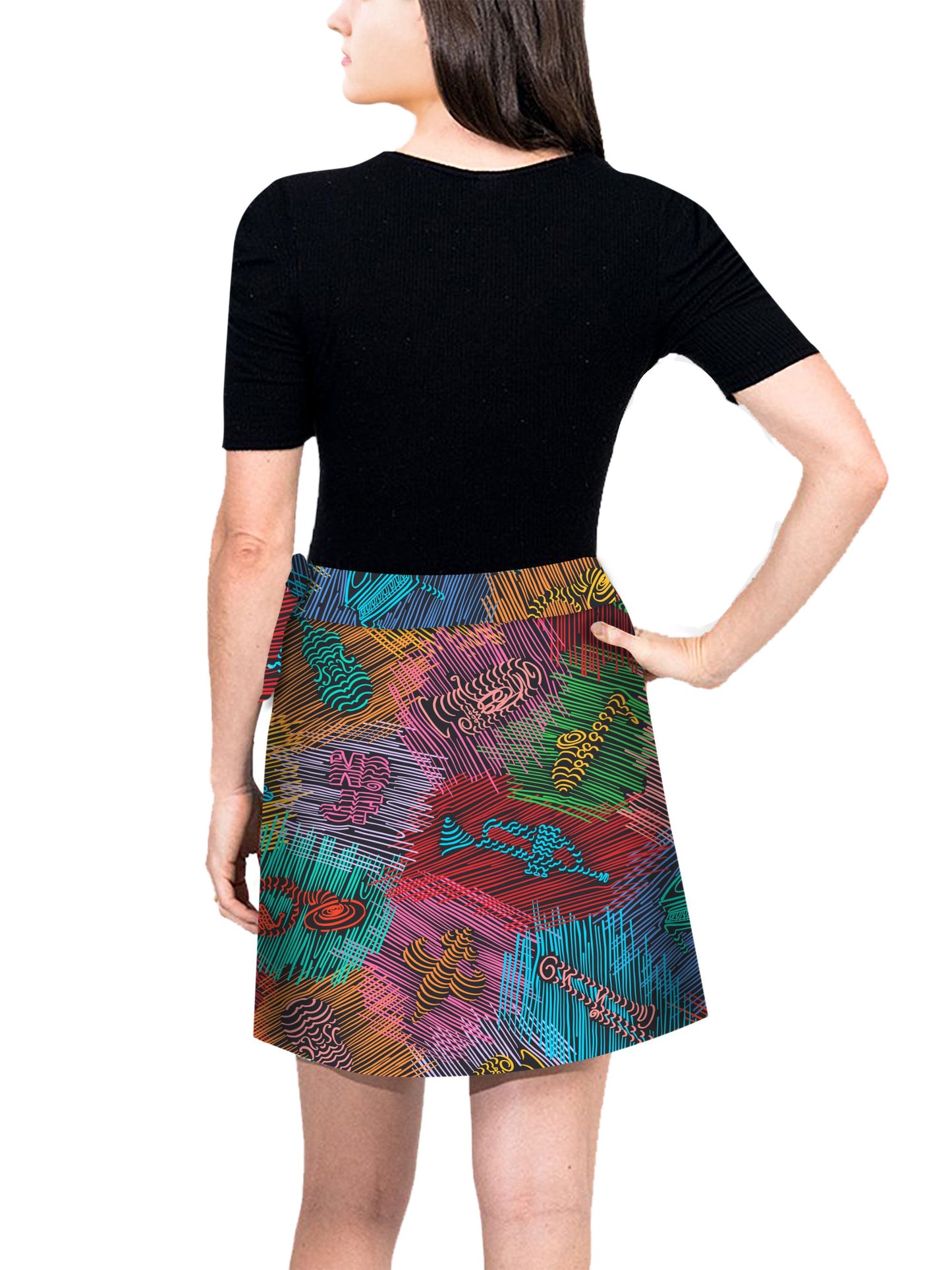 Mini Wrap Skirt - Music Lines™ Print