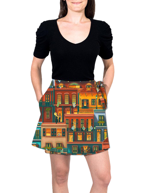 Mini Wrap Skirt - Quarter Wrap™ Print
