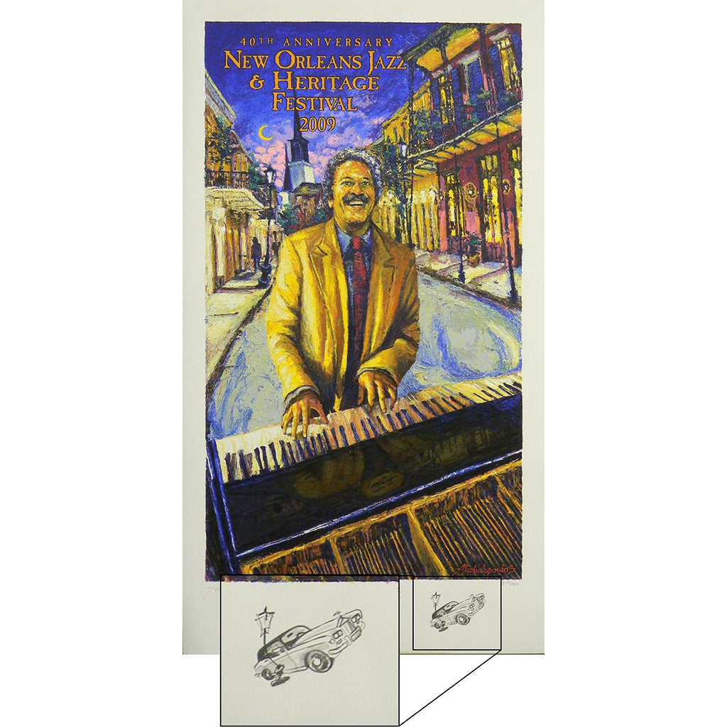 2009 NEW ORLEANS JAZZ fashion FEST FESTIVAL POSTER Allen Toussaint ~ James Michalopoulo