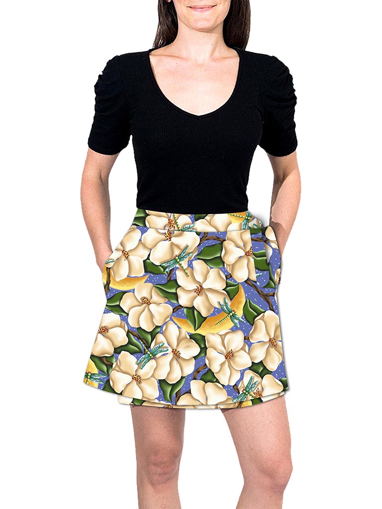 Mini Wrap Skirt - Moonlit Magnolias™ Print