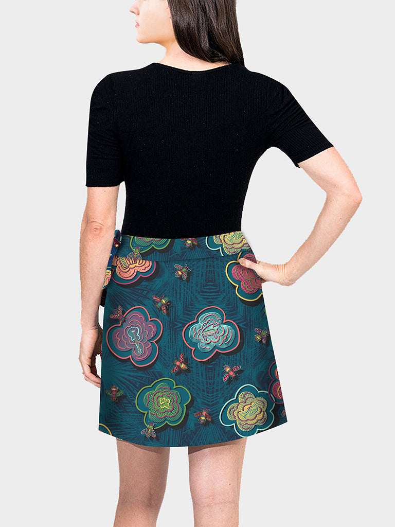 Mini Wrap Skirt - BeeBop Buzz™ Print