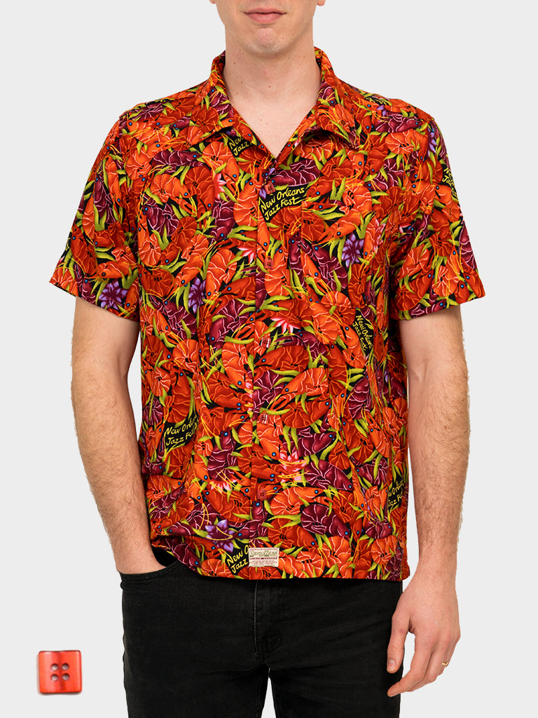 Crawfish BayouWear Hawaiian Shirt Mens Front