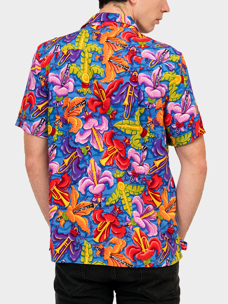 Fleur De Jazz BayouWear Hawaiian Shirt Mens Front