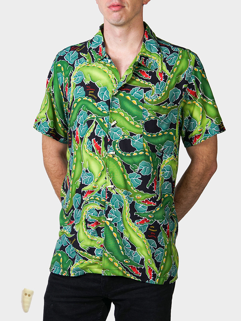 Gator BayouWear Hawaiian Shirt Mens Front