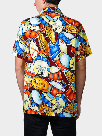 Jazz Fest Rag BayouWear Hawaiian Shirt Mens Back
